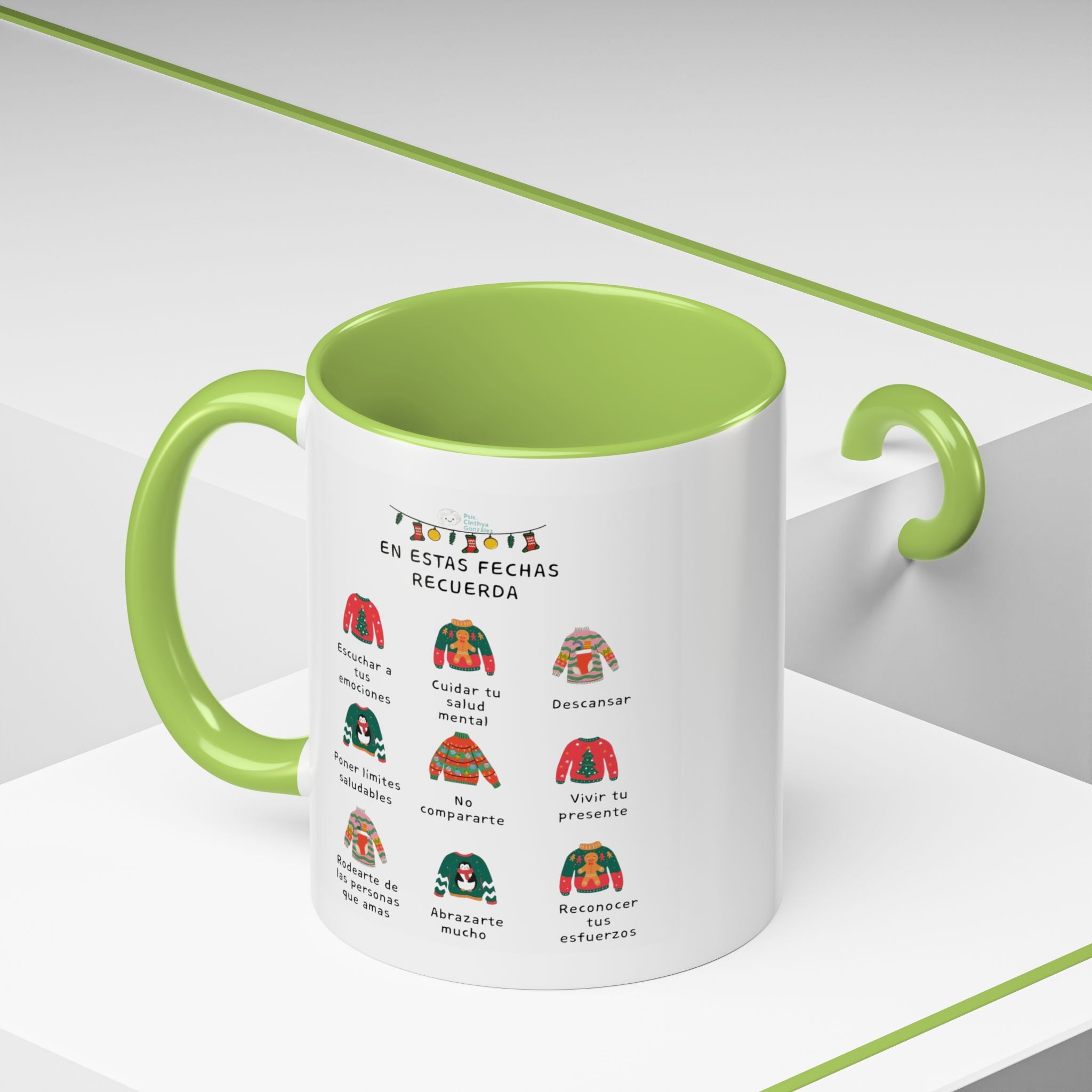 Coffee Mug — 'En Estas Fechas Recuerda' Holiday Sweater Reminder Accent Mug (11/15oz)