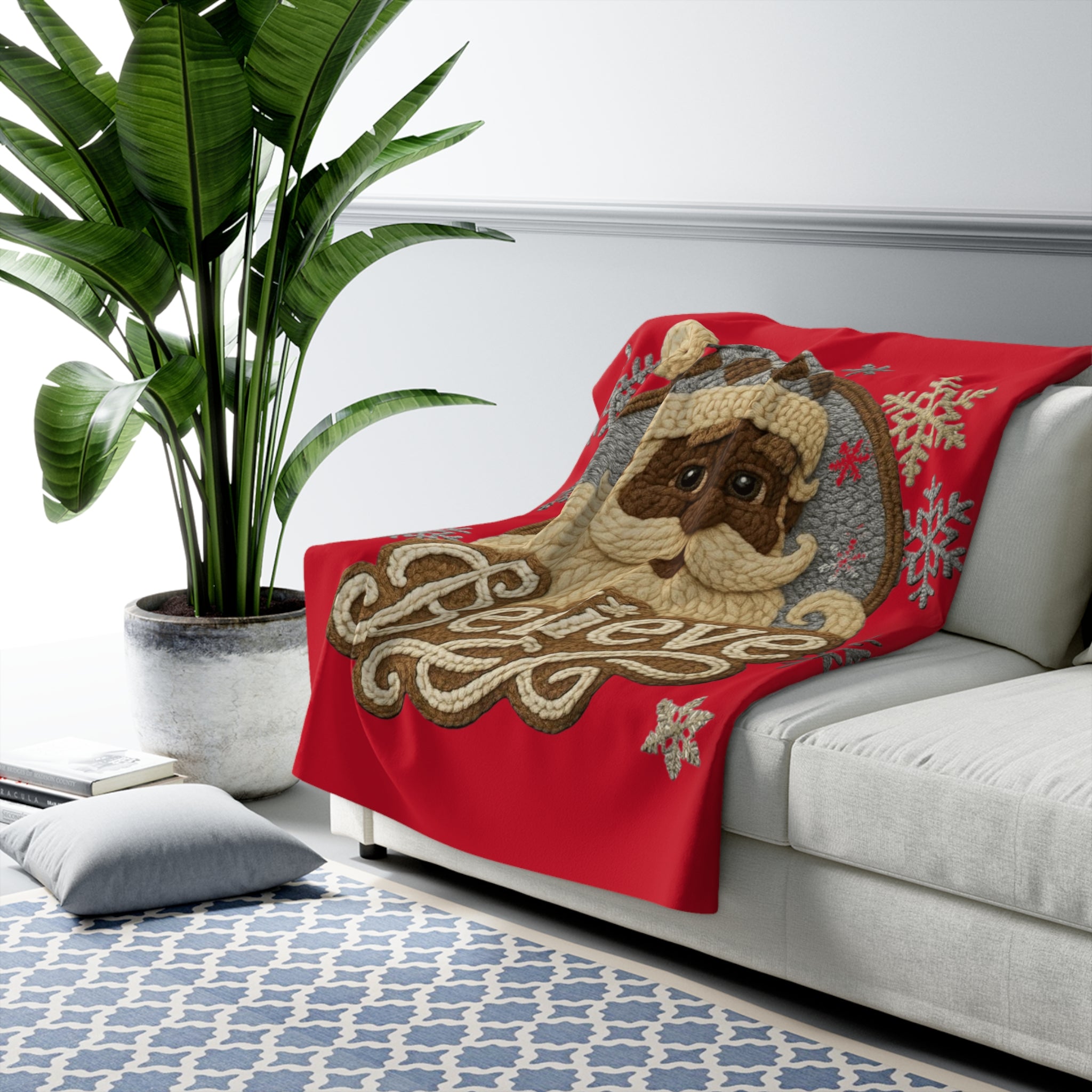 Santa’s Little Snuggle Blanket Believe Santa Sherpa Blanket