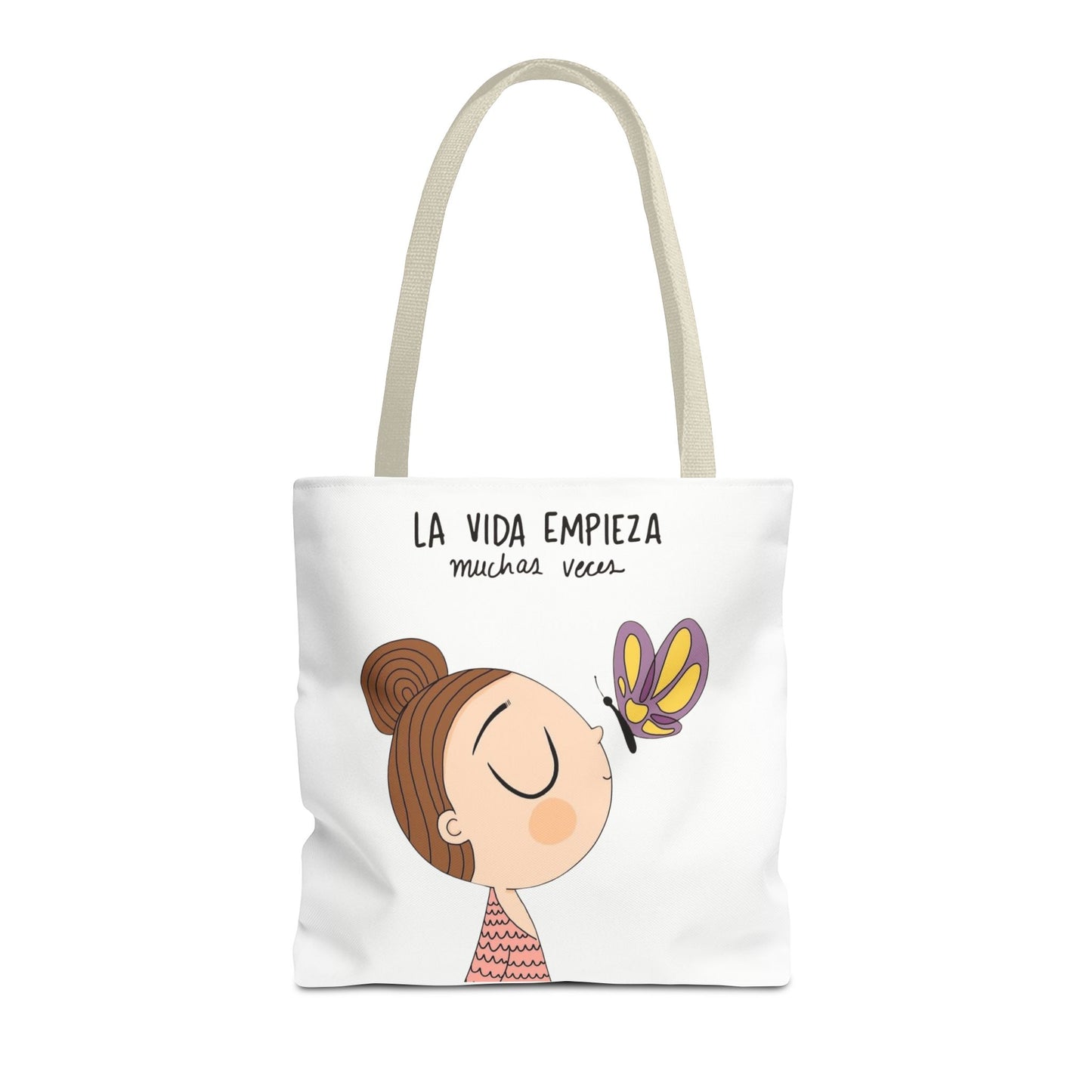 Lleva inspiración contigo a donde vayas, Eco-Friendly Carryall, Motivational Gift, Cute Reusable Shopper, Butterfly Design, Brighten Your Day