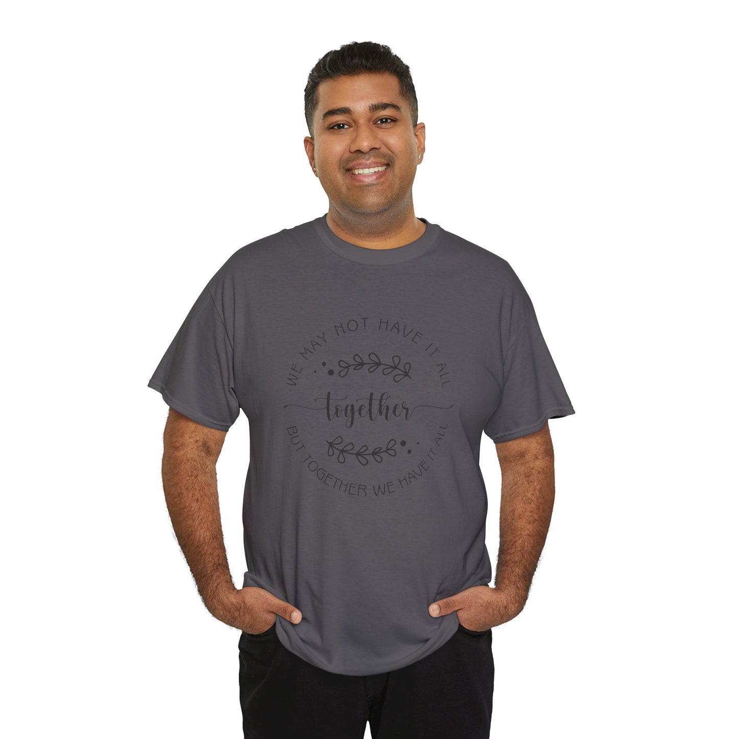 Together Floral Circle Tee  "Together" Inspirational Family Unity Shirt