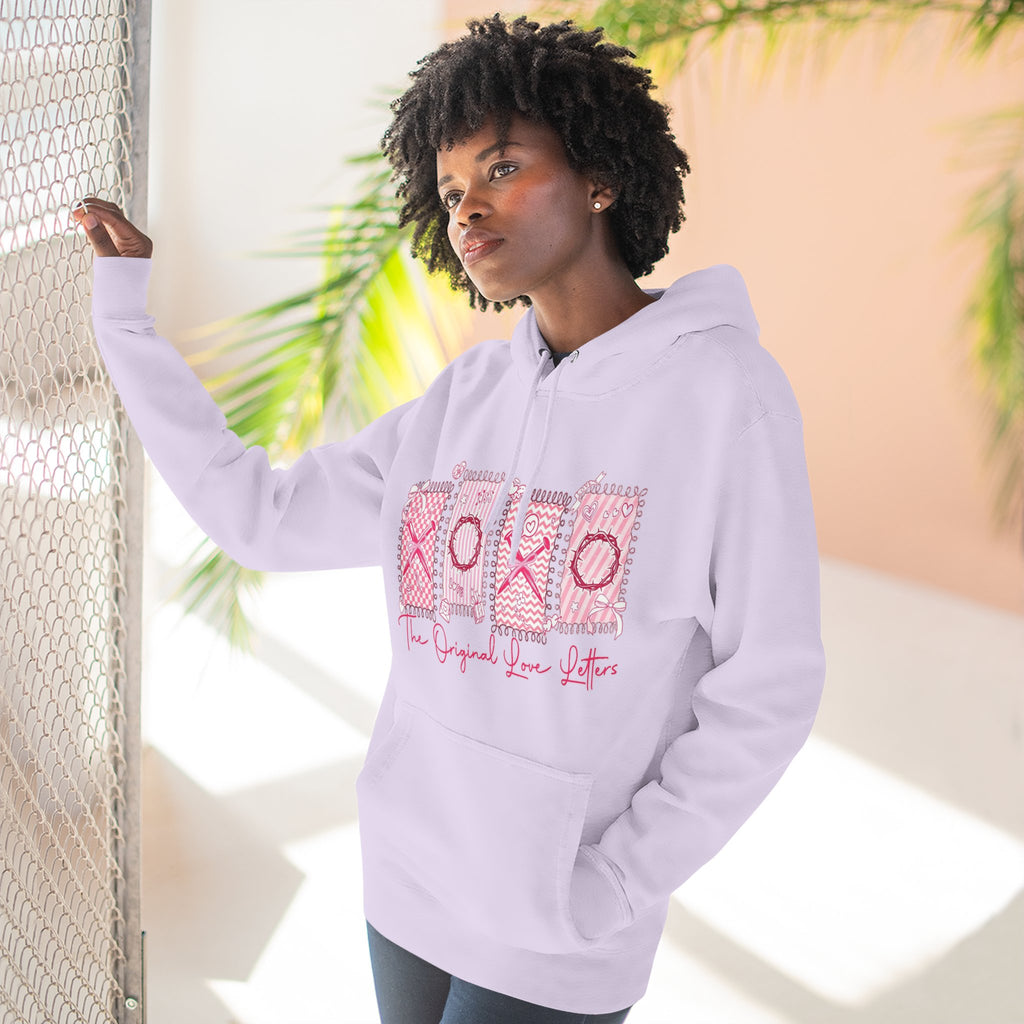 Hoodie  Pink XOXO Three Panel Love Letters Fleece Hoodie