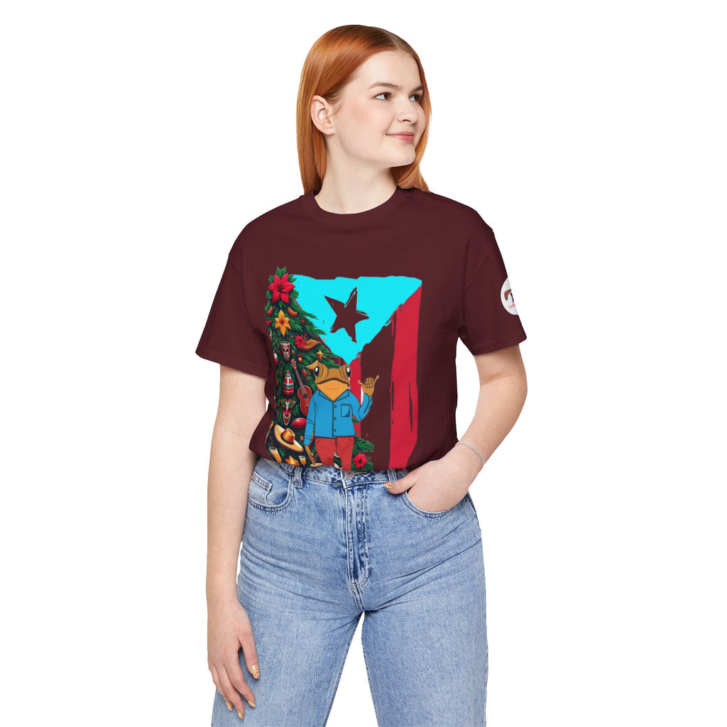 Puerto Rico Holiday T-Shirt  Coquí by Christmas Tree Graphic Puerto Rico’s Navidades
