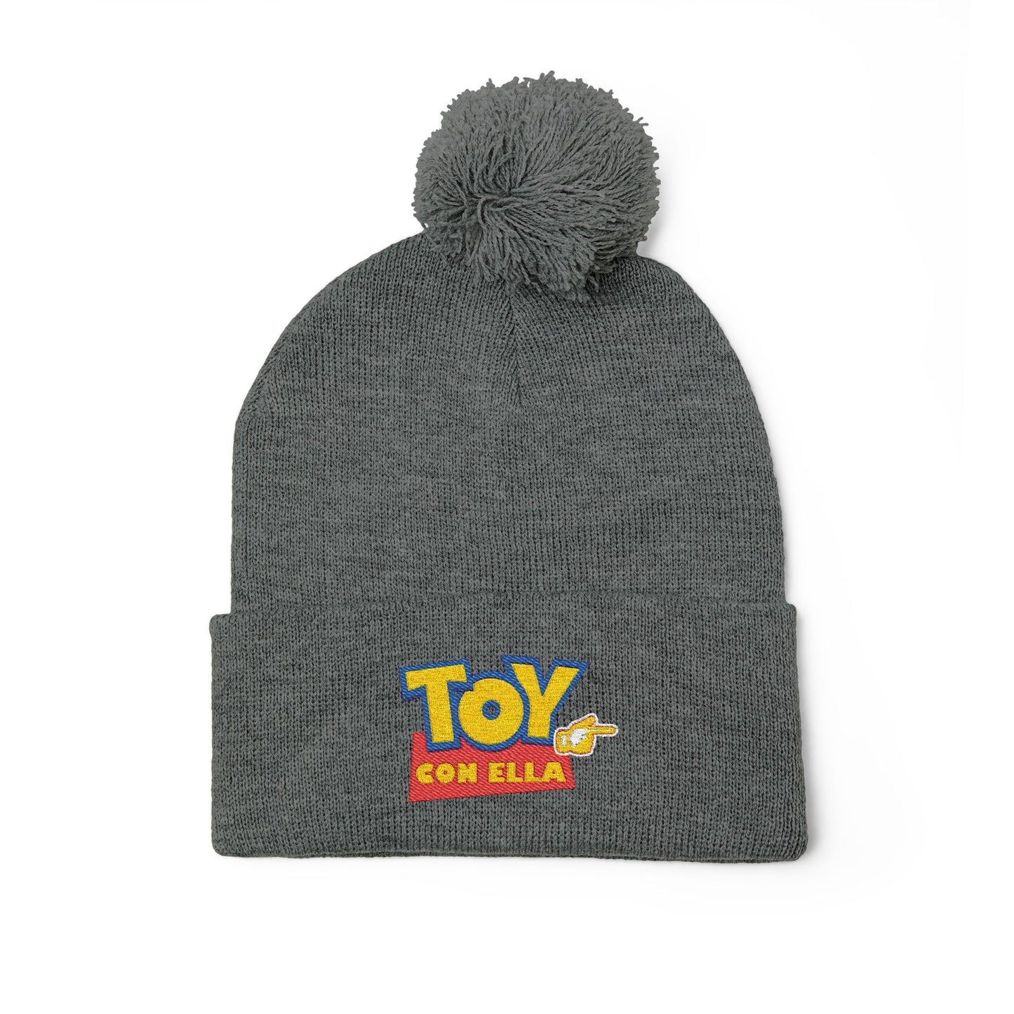 Toy Story Embroidered Pom-Pom Knit Cap Humor Cuffed Beanie – Warm, Soft & Sassy Winter Hat