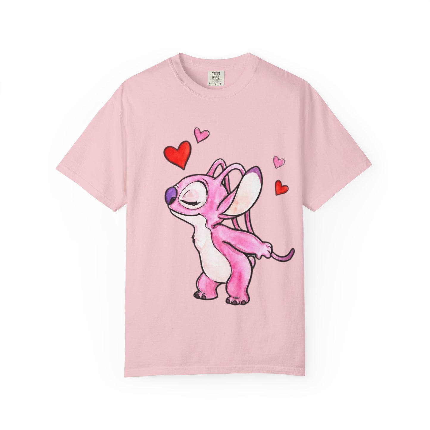T-Shirt — Cute Pink Cartoon Creature with Hearts | Valentine’s Gift Tee