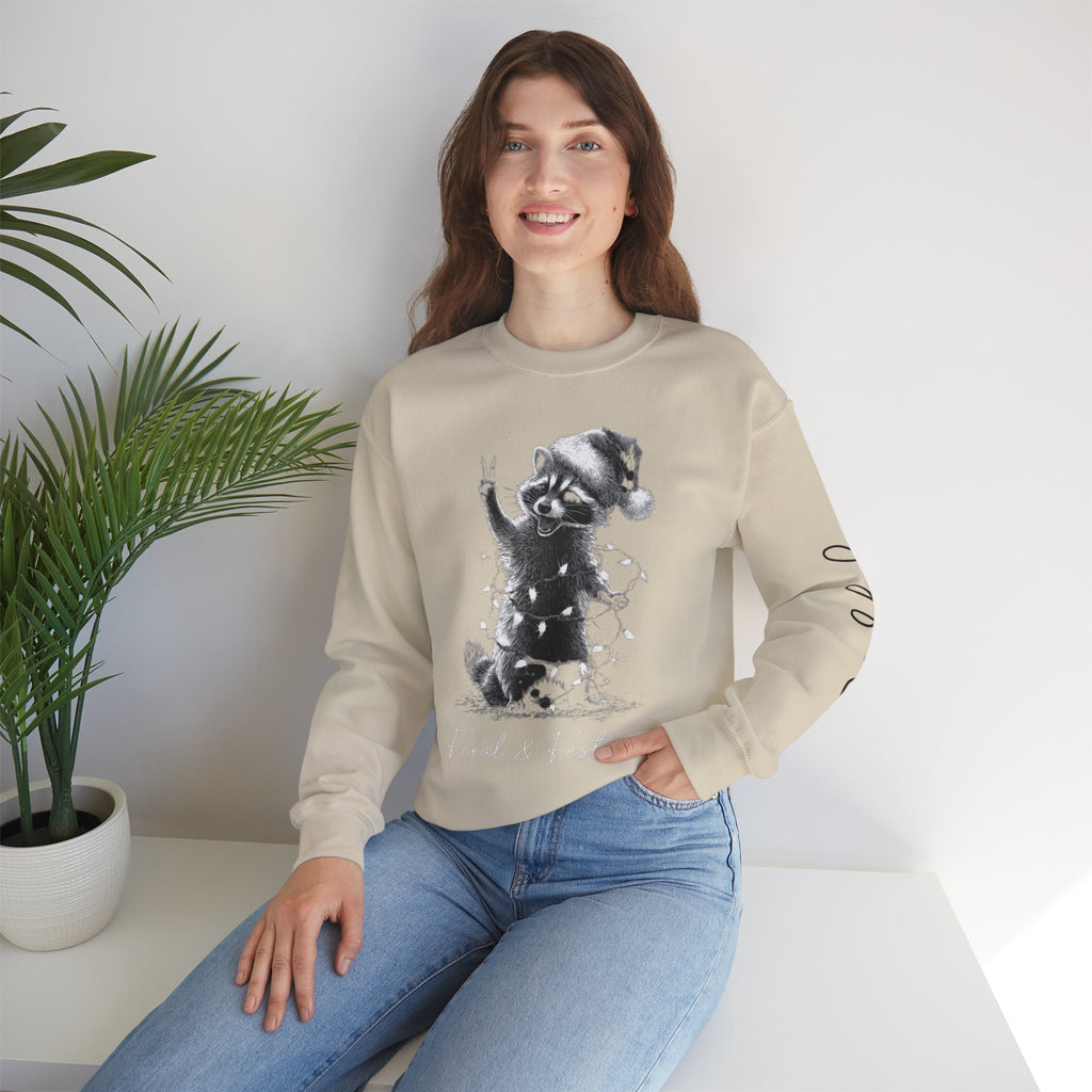 Holiday Raccoon Crewneck Sweatshirt Christmas Tshirts and sweaters,