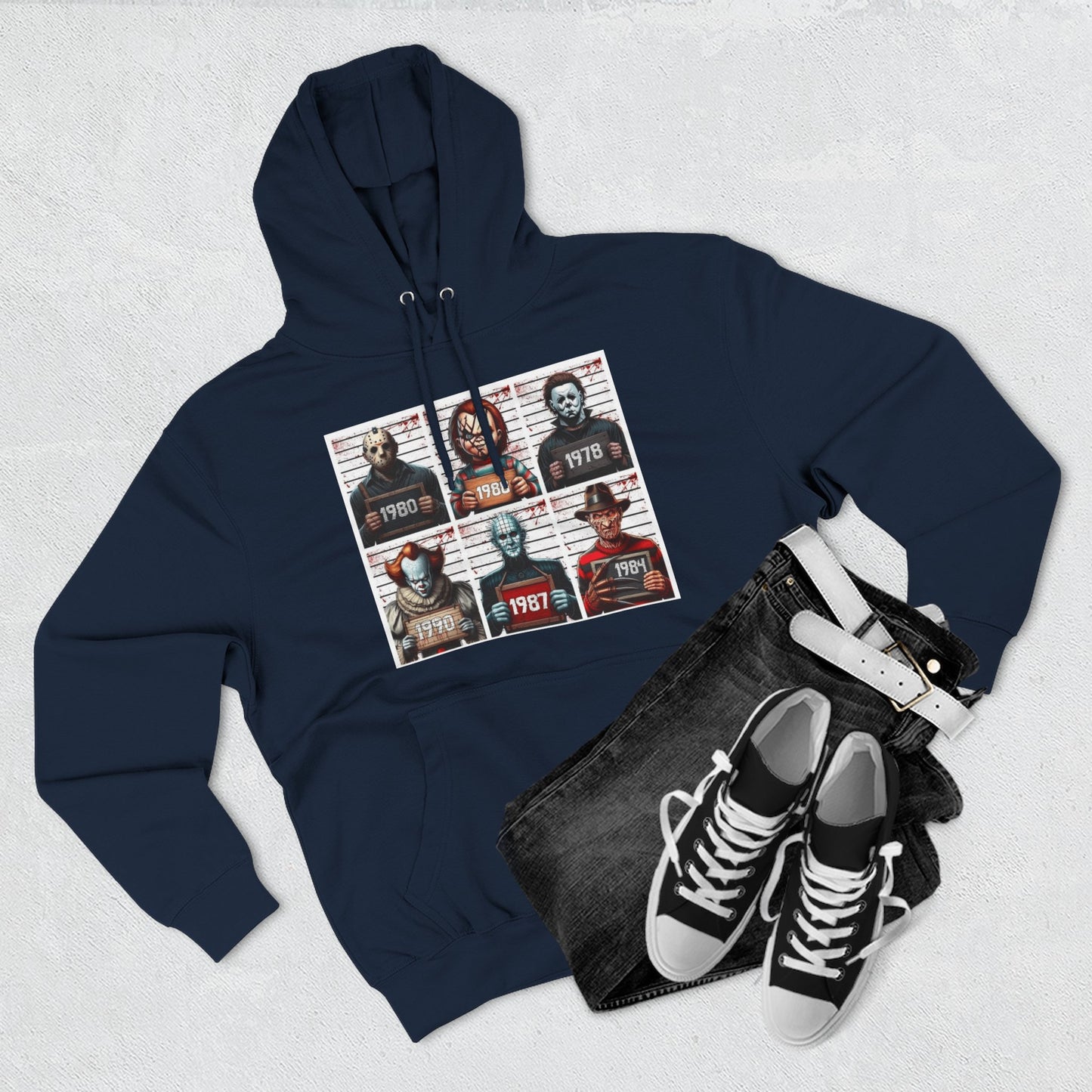 Spooky Vibes Only Halloween Sweater Retro Horror Movie Three-Panel Fleece Hoodie, Halloween Gift, Cozy Sweatshirt, Movie Lover Apparel, Vintage Movie Merchandise