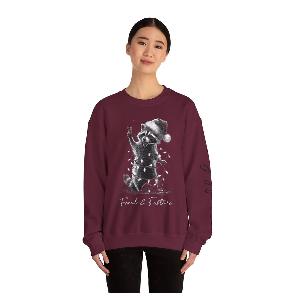 Holiday Raccoon Crewneck Sweatshirt Christmas Tshirts and sweaters,