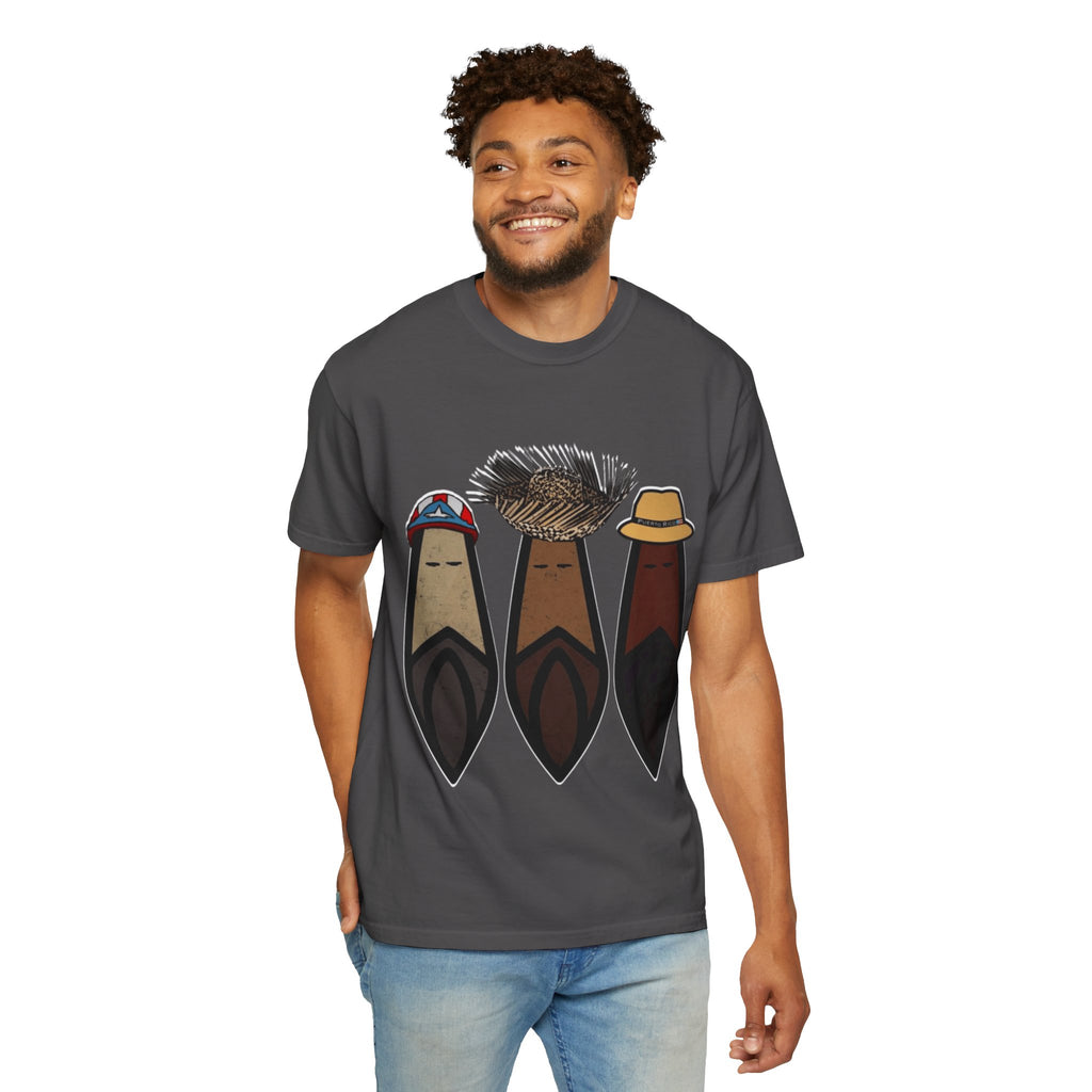 Puerto Rican Batey Cabin T-Shirt  Three Masks & Rustic House Graphic Tee Puerto Rico Navidades