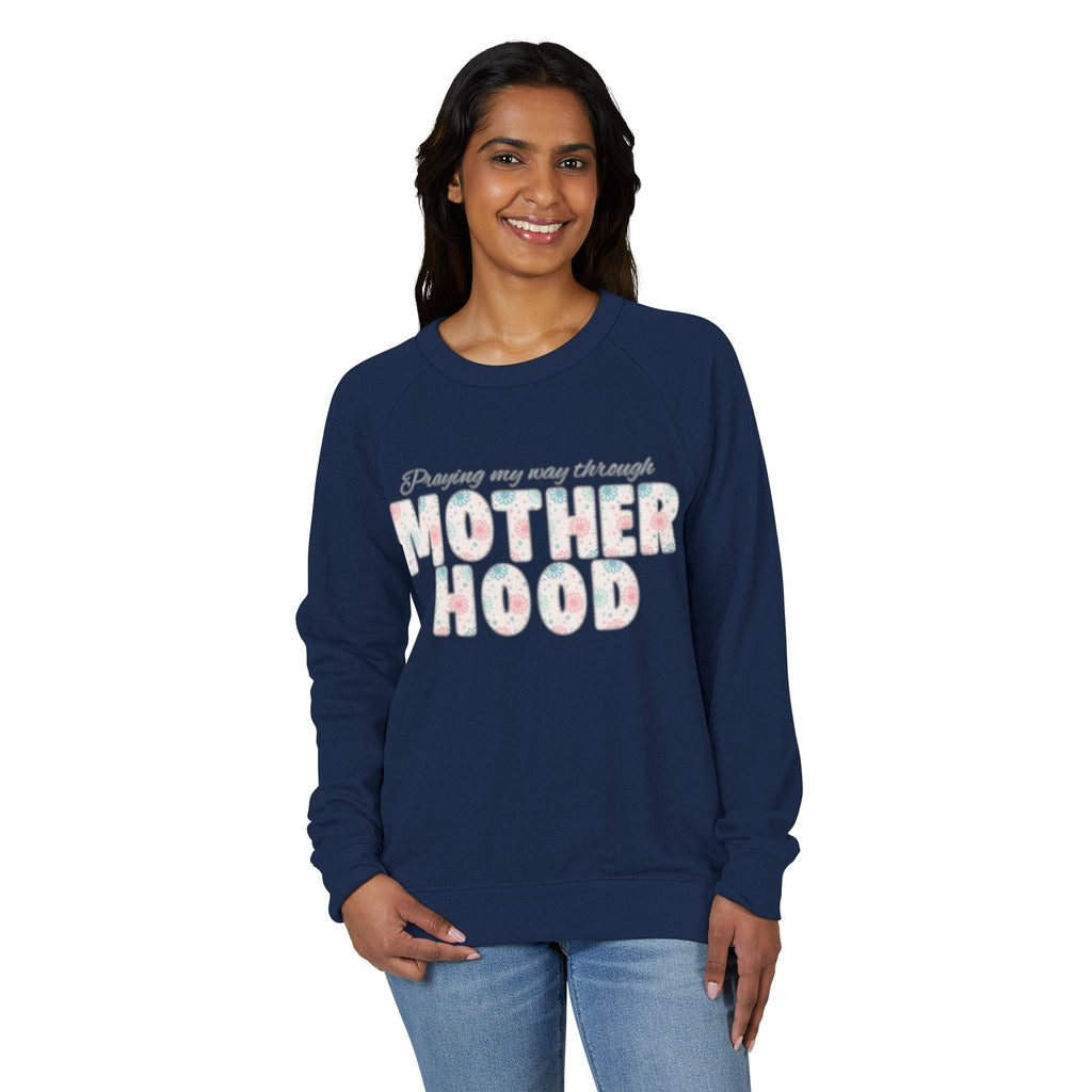 Motherhood Crewneck Sweatshirt  'Blessed with the Chaos' Raglan Pullover for Moms