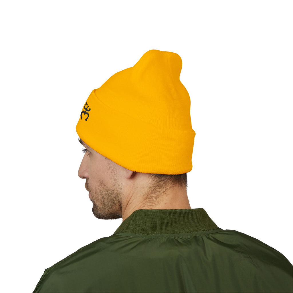 Embroidered 'Holi' Symbol Knit Hat Puerto Rico Beanie Hat – Boricua Pride Cuffed Winter Hat