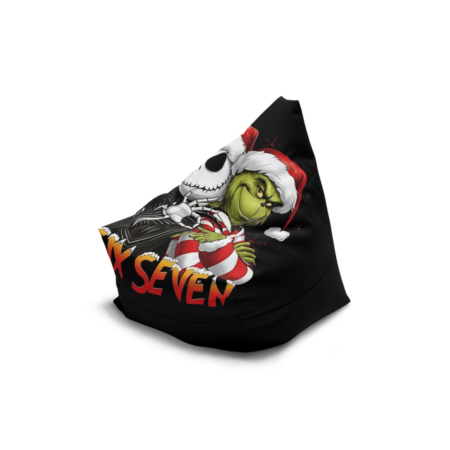 Grinch x Jack Skellington Holiday Bean Bag Cover — "Six Seven" Christmas Lounge Chair