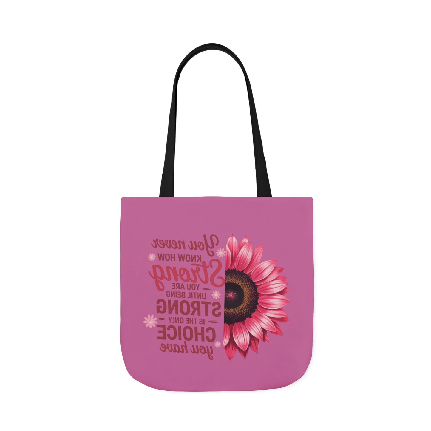 Cancer Survivor Hope Collection Inspirational Canvas Tote Bag with Floral Design