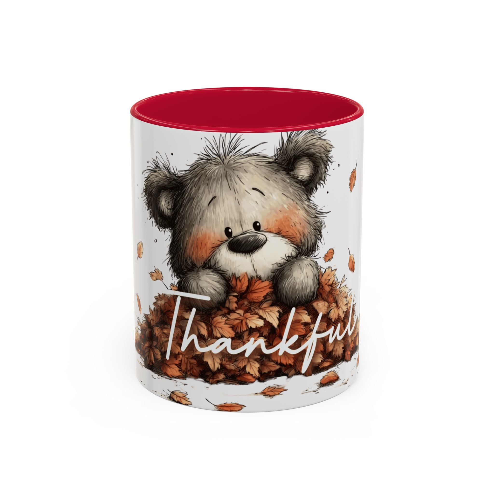 Thankful Bear Autumn Mug — Cute Fall Coffee Cup (11oz, 15oz)