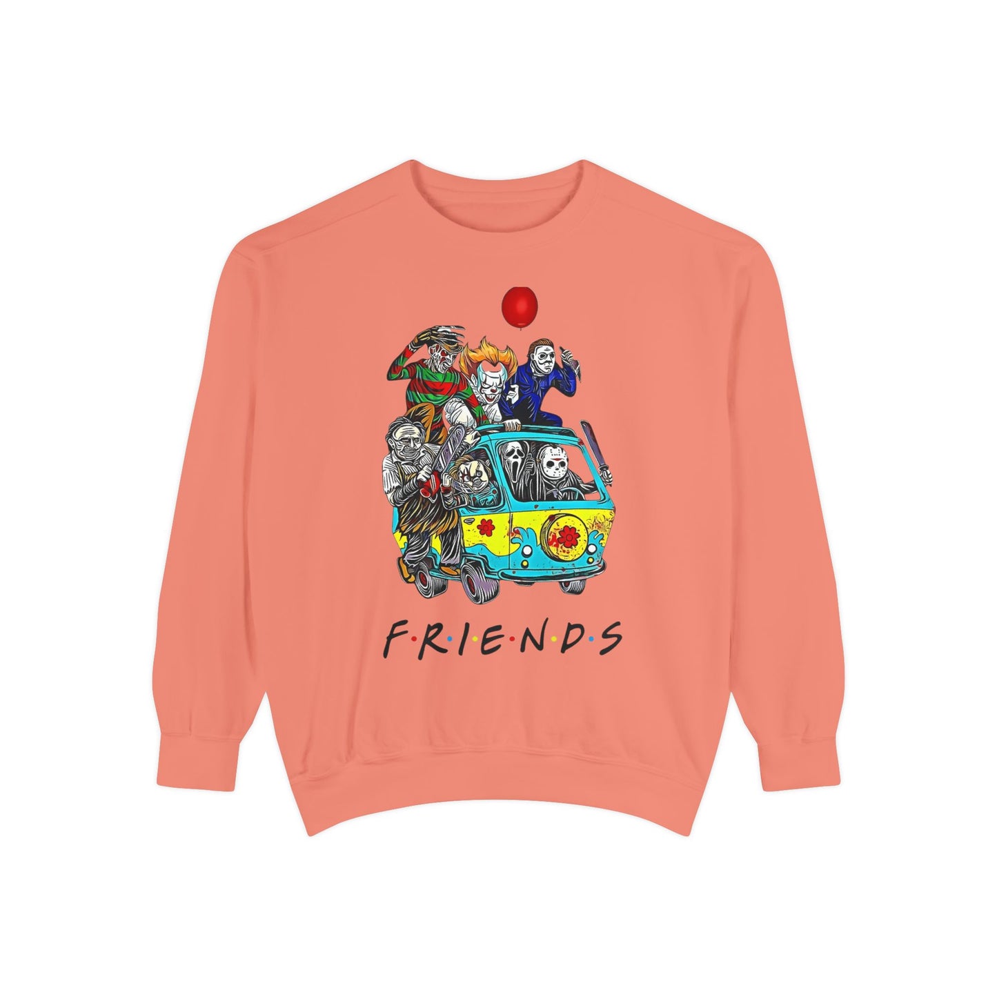 Friends-Inspired Unisex Garment-Dyed Sweatshirt, Cozy Casual Wear, Unique Graphic Sweatshirt, Perfect Gift, Everyday Style