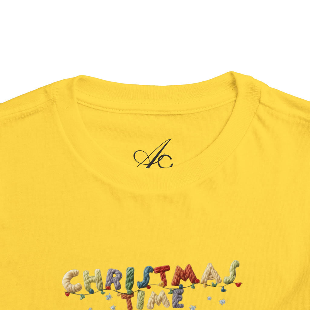 Christmas Time Toddler Tee  Cute Holiday Toy & Santa Print