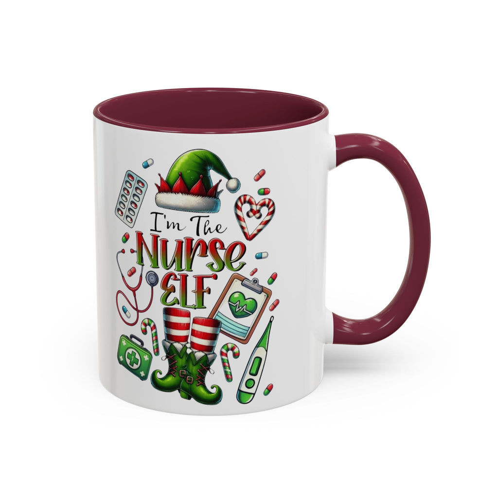 Nurse Elf Coffee Mug — Christmas Medical Holiday Gift (11oz & 15oz) Medical Christmas Mug