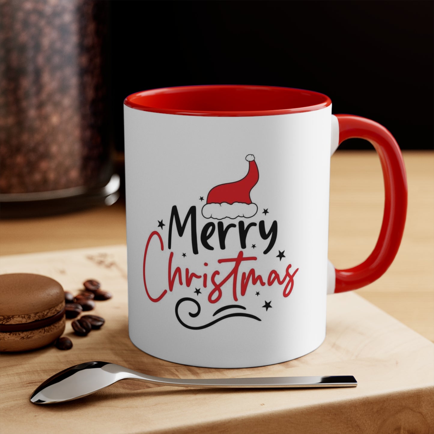 Merry Christmas Accent Mug - Festive Holiday Coffee Cup