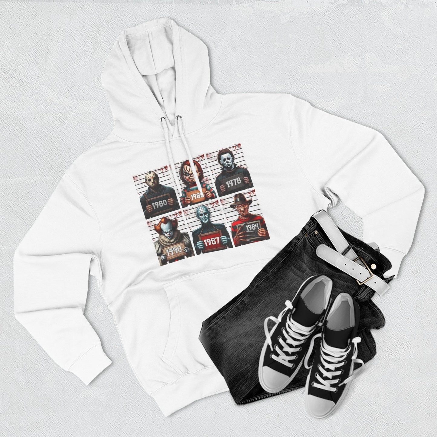 Spooky Vibes Only Halloween Sweater Retro Horror Movie Three-Panel Fleece Hoodie, Halloween Gift, Cozy Sweatshirt, Movie Lover Apparel, Vintage Movie Merchandise