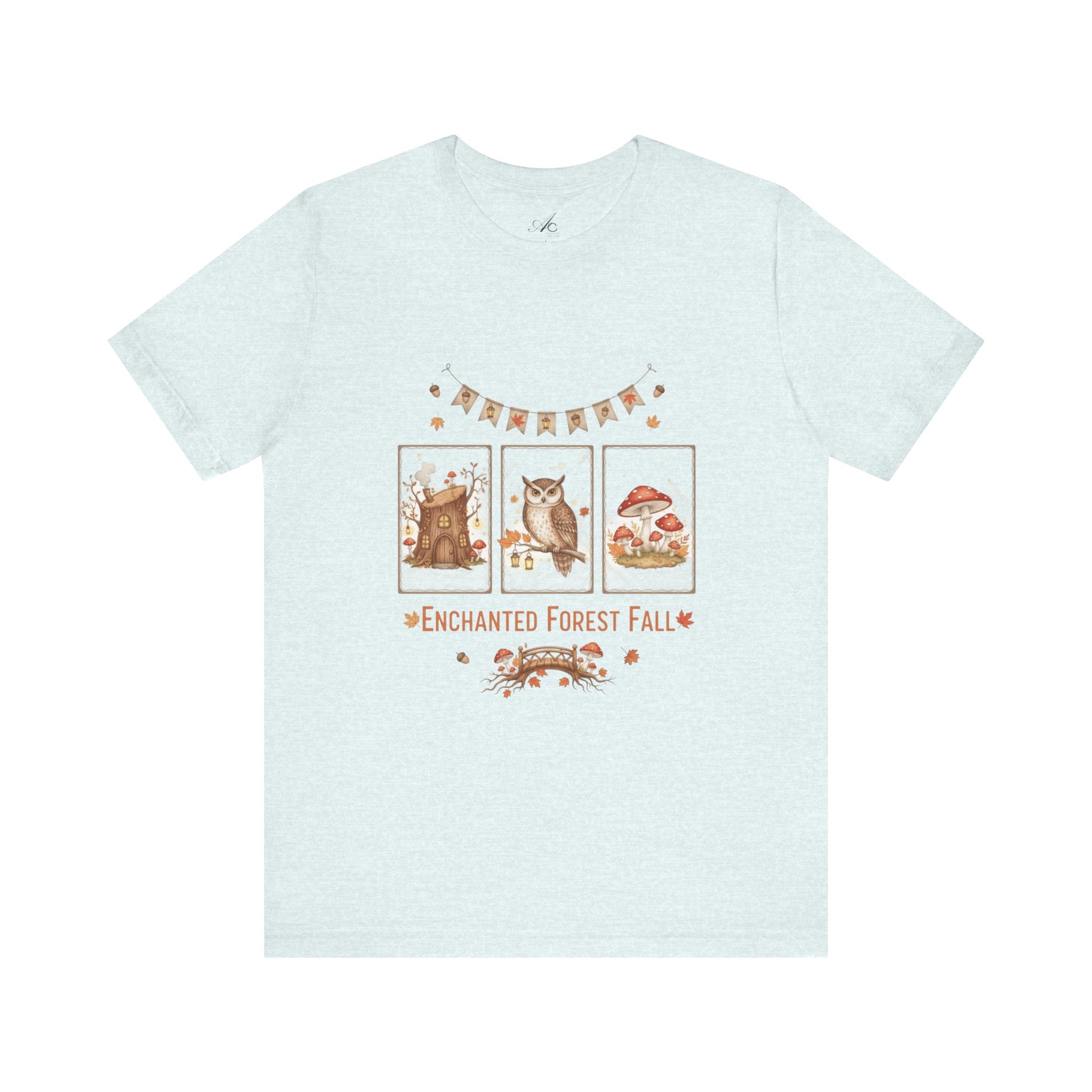 Enchanted Forest Fall Tee, Cute Owl Shirt, Autumn Graphic Tee, Nature Lover Gift, Cozy Fall Apparel, Wildlife T-Shirt, Unisex Fall Top