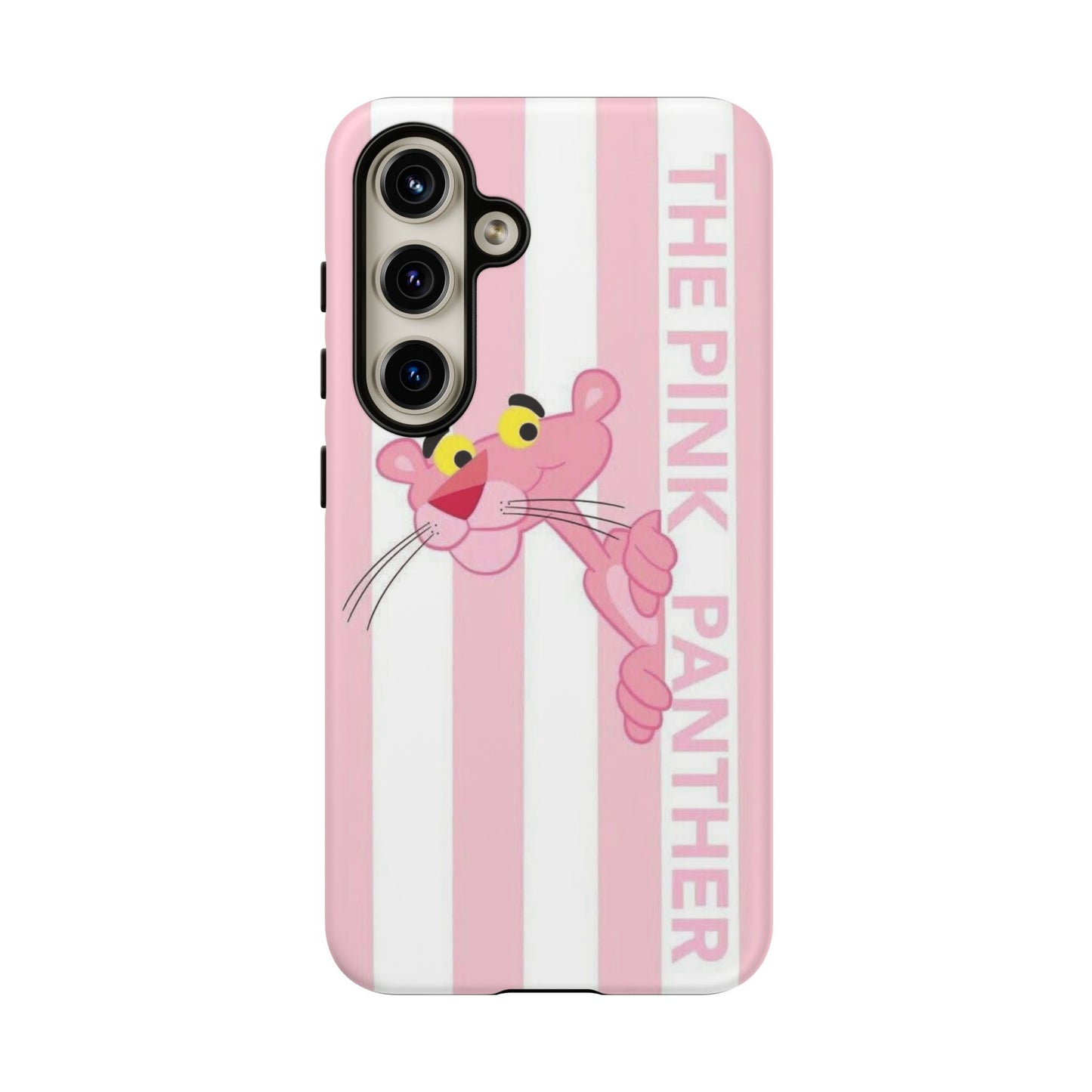 Pink Panther Tough Case Retro Striped Phone Case with "The Pink Panther" Design
