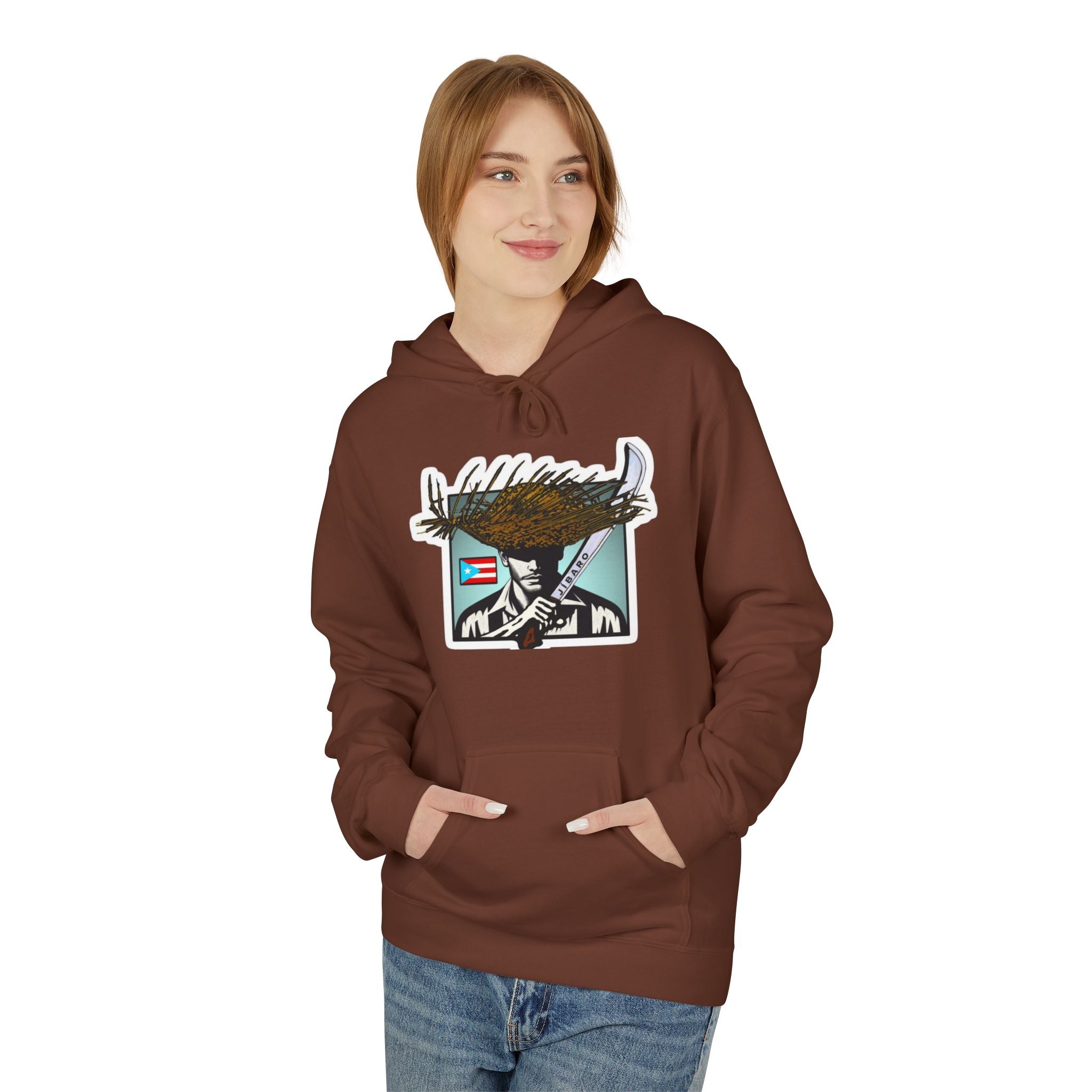 Gíbaro Hoodie  Puerto Rican Pride Pullover with Flag Machete Design
