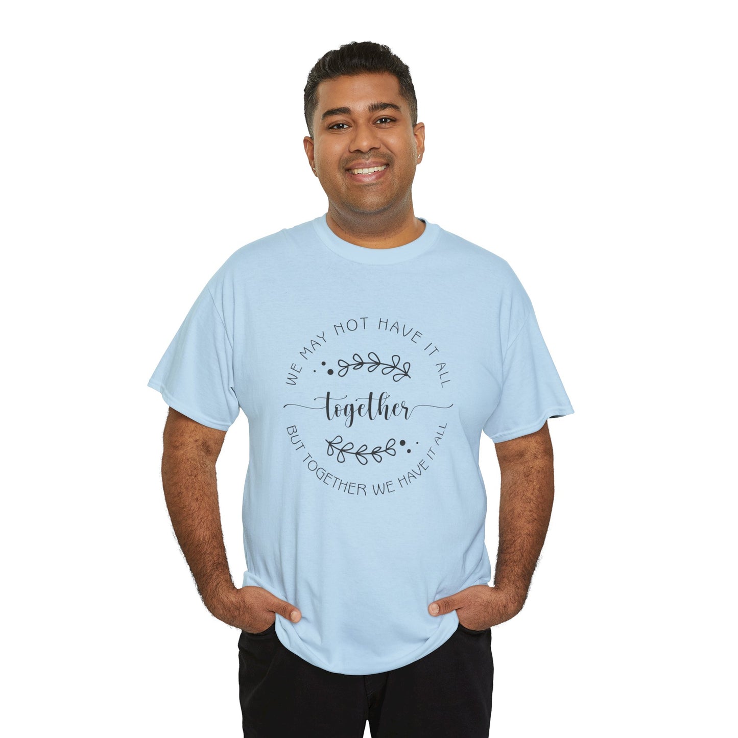 Together Floral Circle Tee  "Together" Inspirational Family Unity Shirt