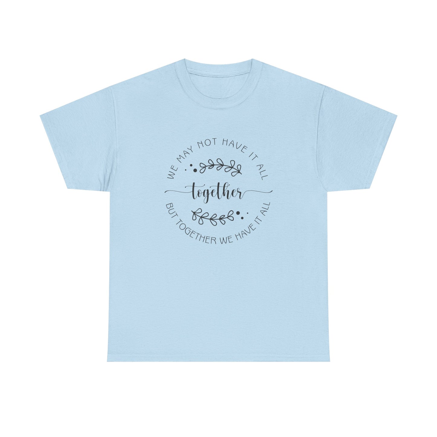 Together Floral Circle Tee  "Together" Inspirational Family Unity Shirt