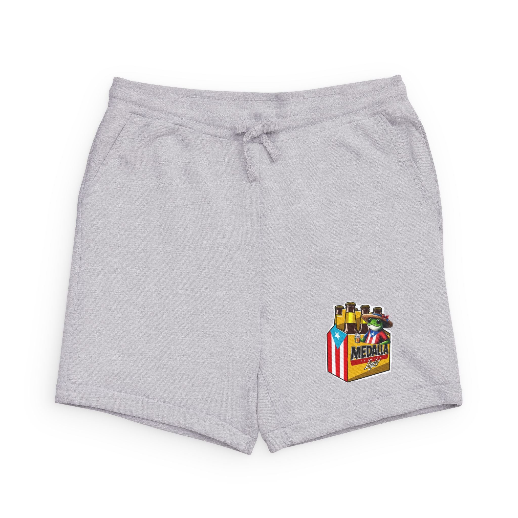 Medalla Six-Pack Lounge Shorts — Beer Graphic Fleece Sweatshorts