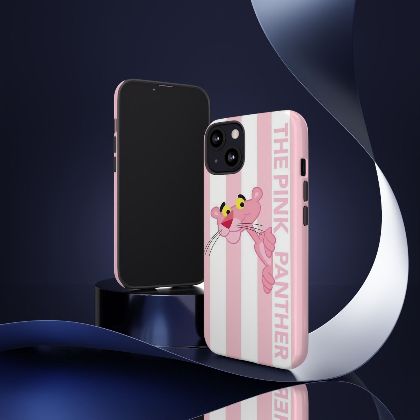 Pink Panther Tough Case Retro Striped Phone Case with "The Pink Panther" Design