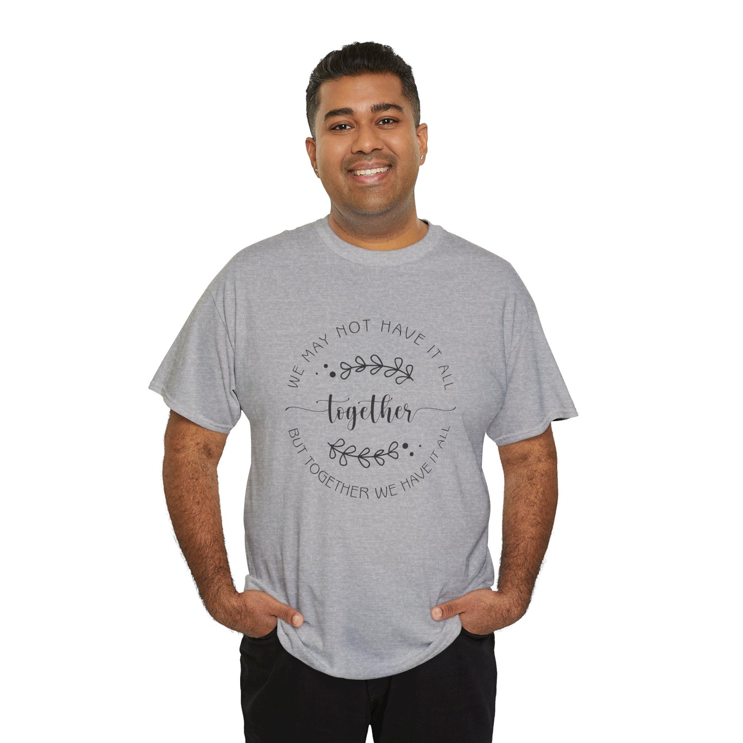 Together Floral Circle Tee  "Together" Inspirational Family Unity Shirt
