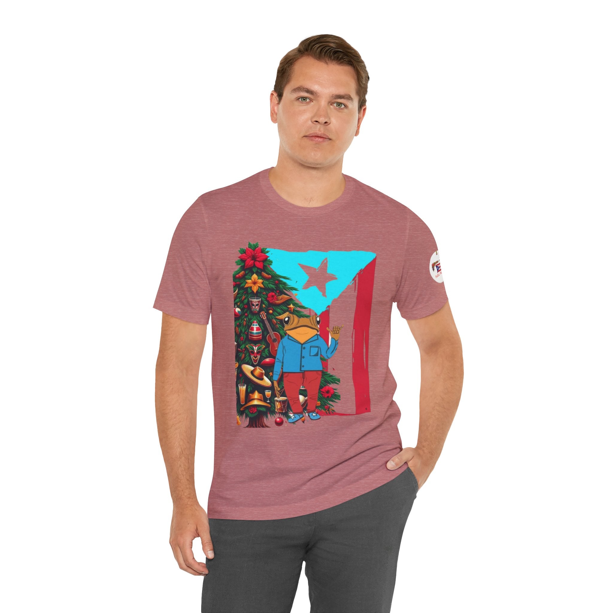 Puerto Rico Holiday T-Shirt  Coquí by Christmas Tree Graphic Puerto Rico’s Navidades