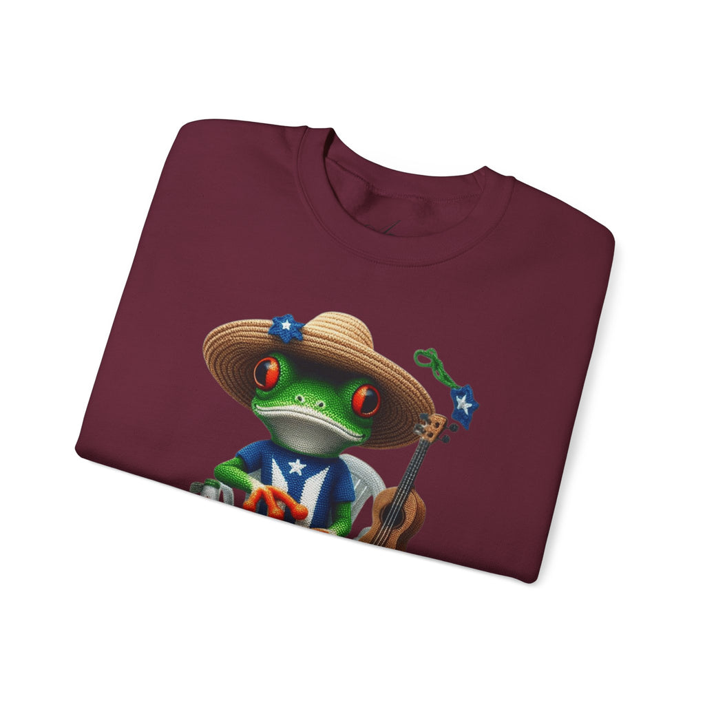 Frog Coqui Crewneck Sweatshirt – Coquito y Medalla Puerto Rican Vibes