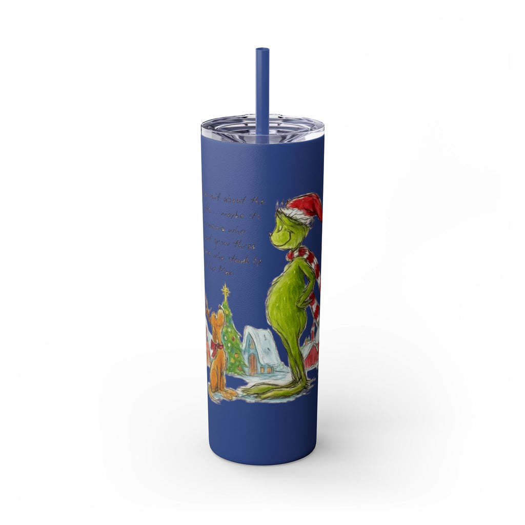 Grinch Christmas Skinny Tumbler with Straw — Dr. Seuss Holiday Quote Design, 20oz Christmas Mugs Collection
