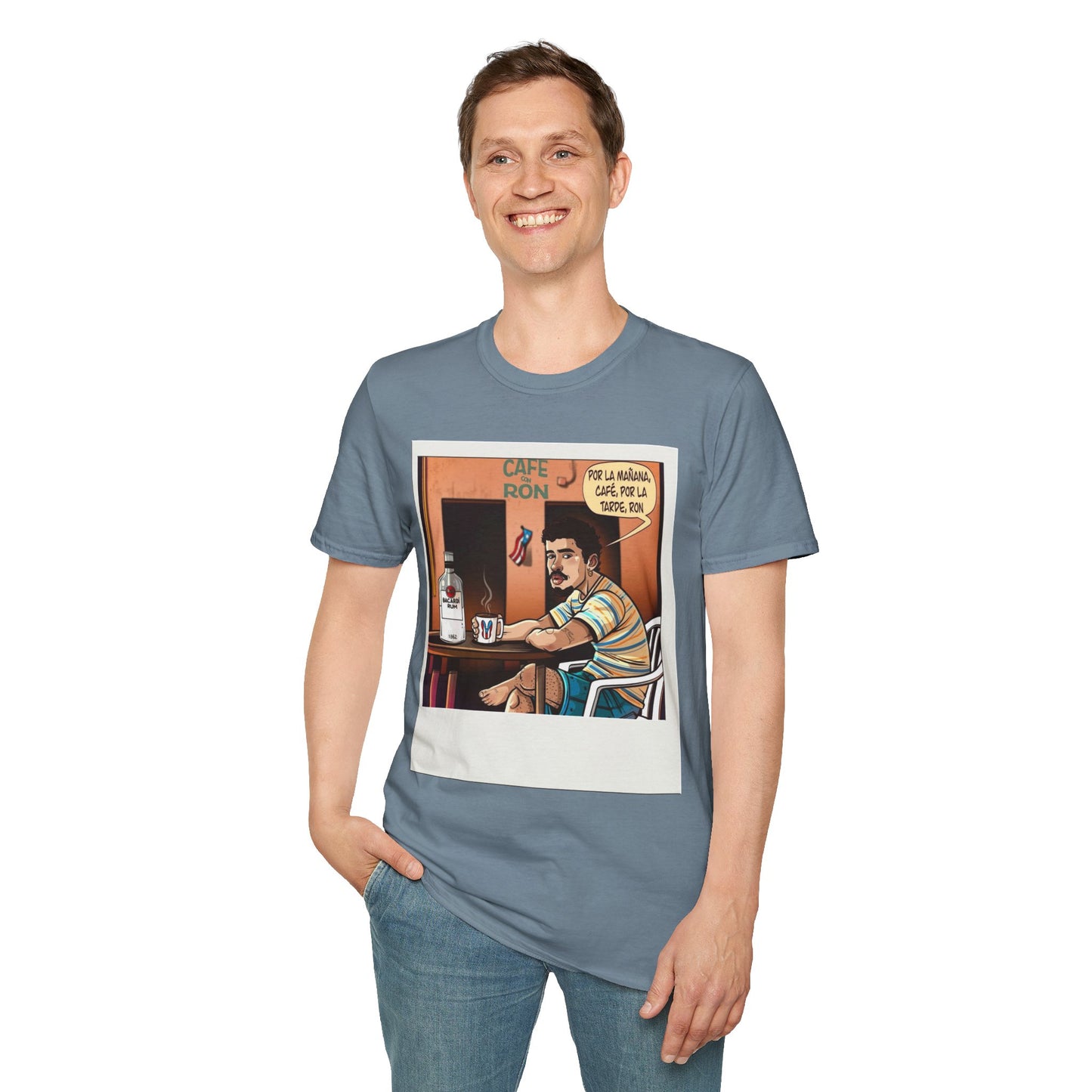 POR LA MANANA CAFE  Coffee Lovers, Casual Wear, Unisex Fashion Proud Puerto Rican Tee  Puerto Rican Heritage Shirt