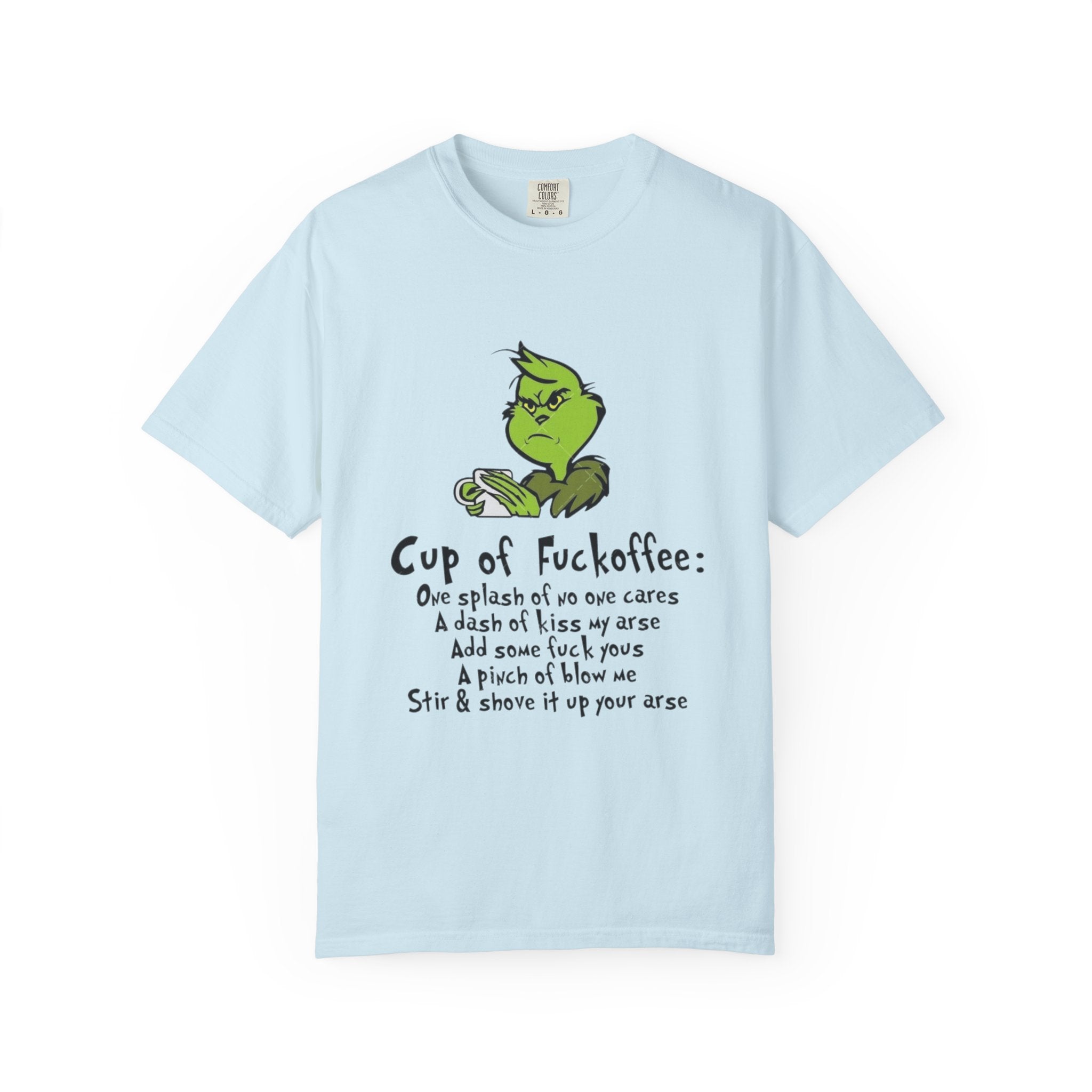 Holiday Graphic Tees  Cozy Festive Wear Funny Grinch-Inspired Unisex T-Shirt Cup of Fuckoffee