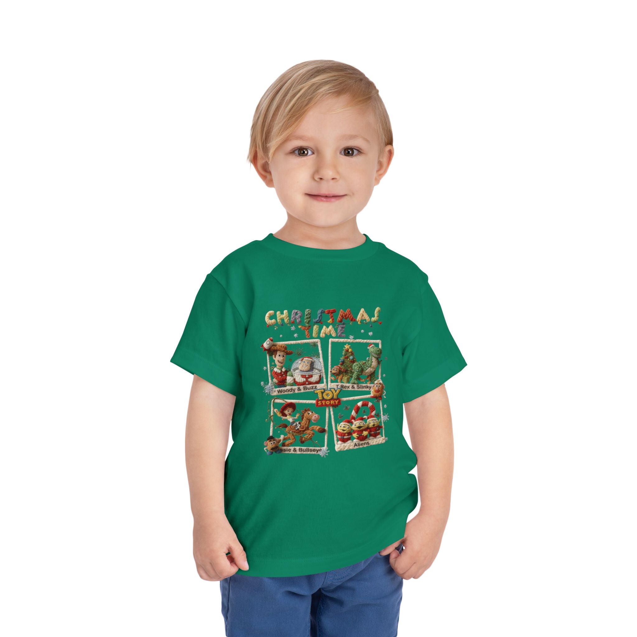 Christmas Time Toddler Tee  Cute Holiday Toy & Santa Print