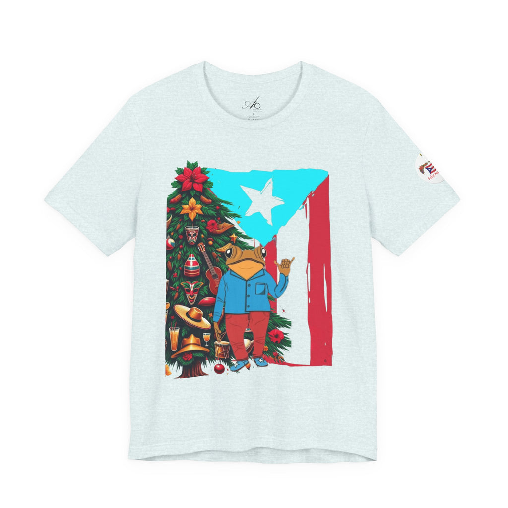 Puerto Rico Holiday T-Shirt  Coquí by Christmas Tree Graphic Puerto Rico’s Navidades