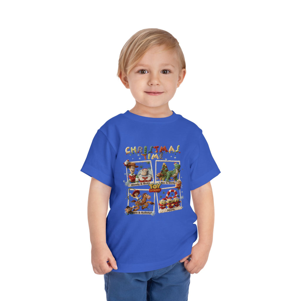 Christmas Time Toddler Tee  Cute Holiday Toy & Santa Print