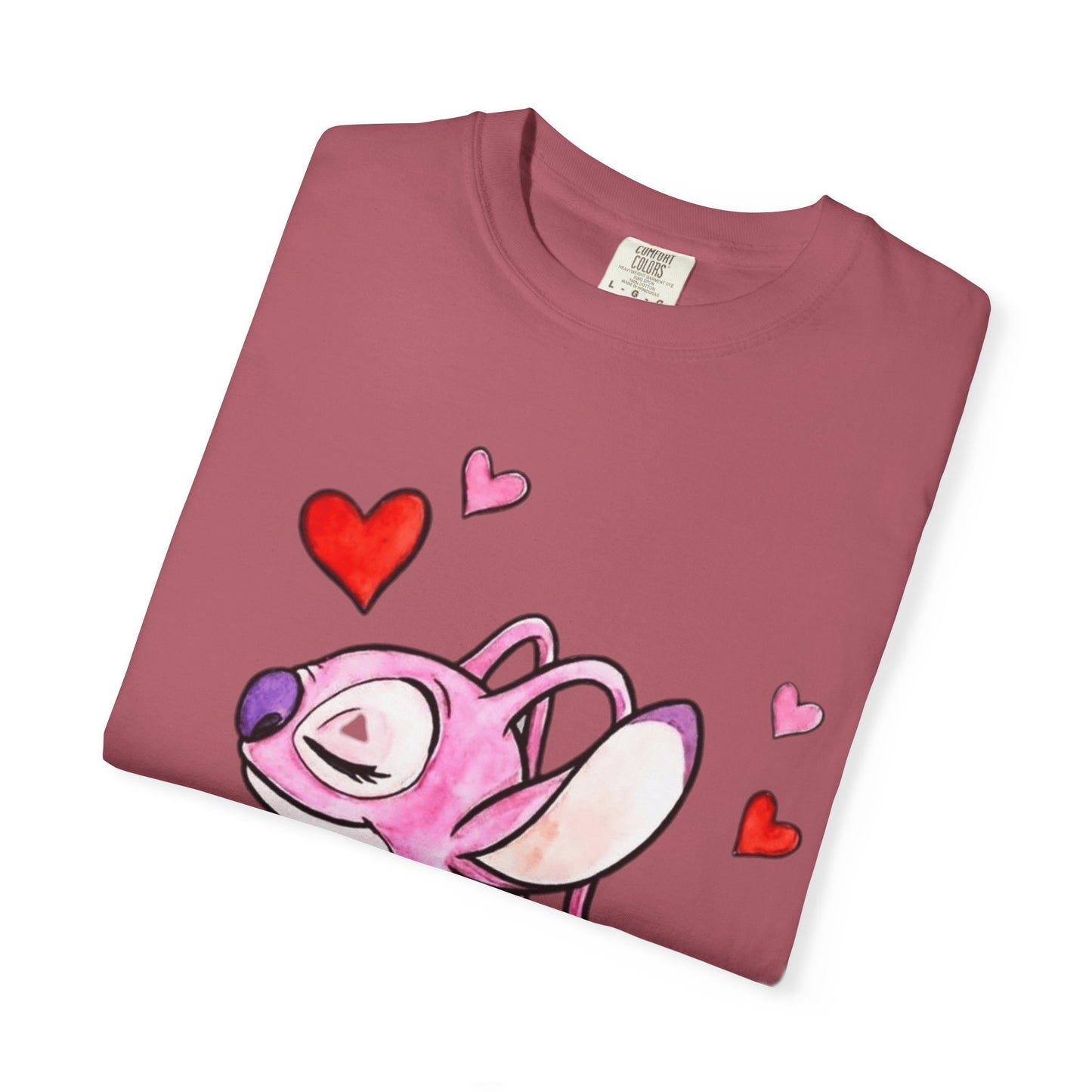T-Shirt — Cute Pink Cartoon Creature with Hearts | Valentine’s Gift Tee