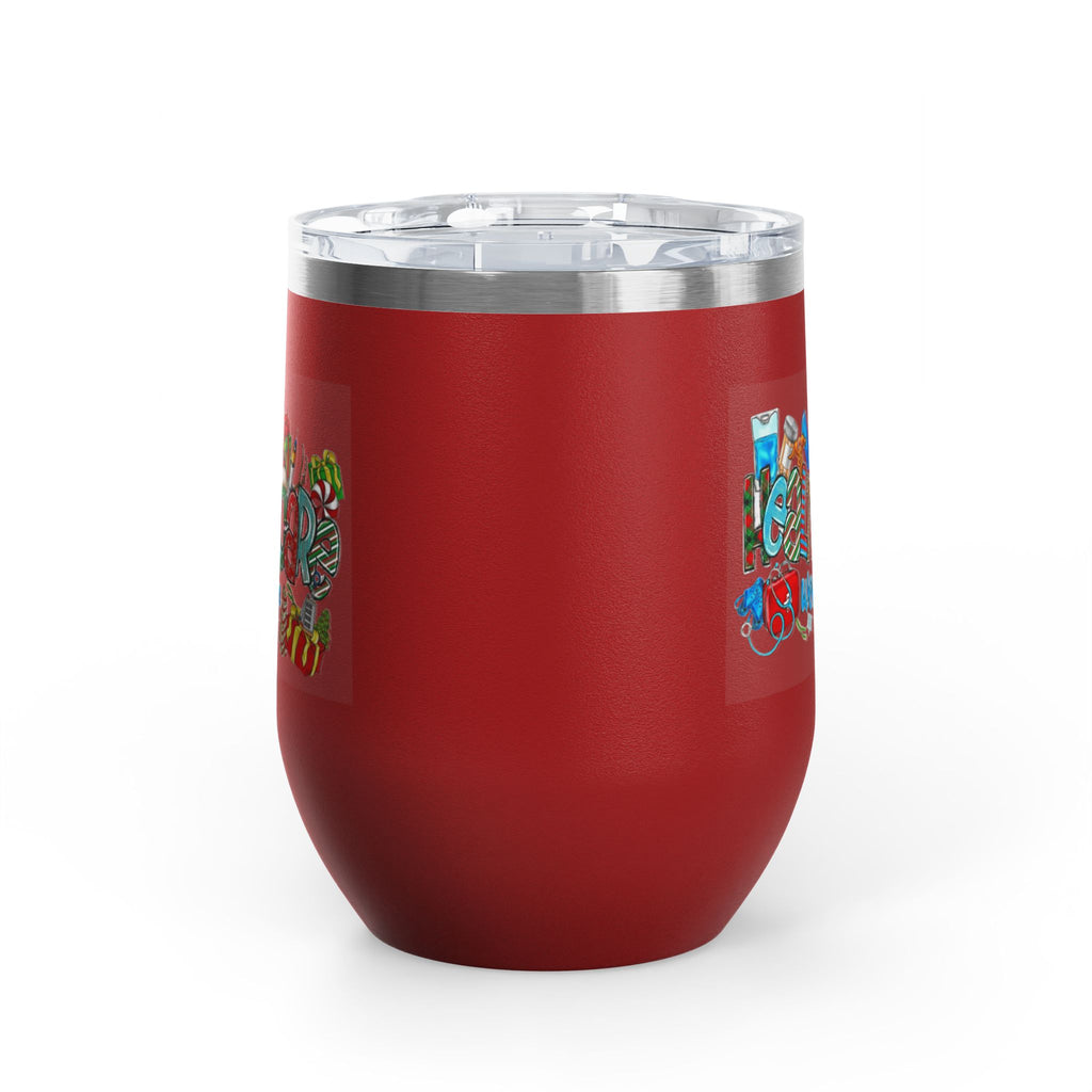Healthcare Worker 12oz Wine Tumbler — Colorful Holiday Medical Staff Gift Medical Christmas Mug