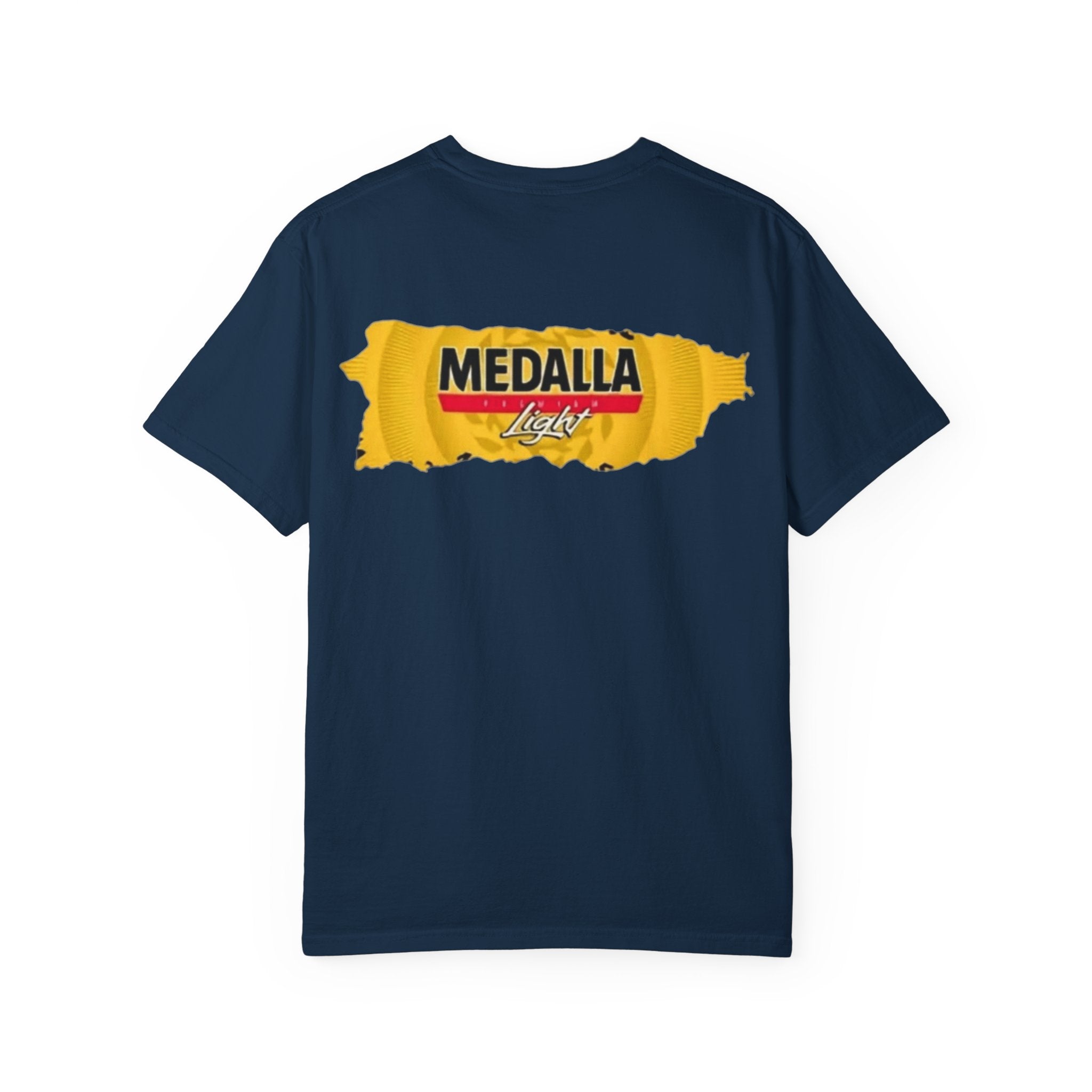 Medalla Light Puerto Rican Beer T-Shirt Coqui Frog Mascot Six-Pack Graphic Tee Puerto Rico’s Navidades