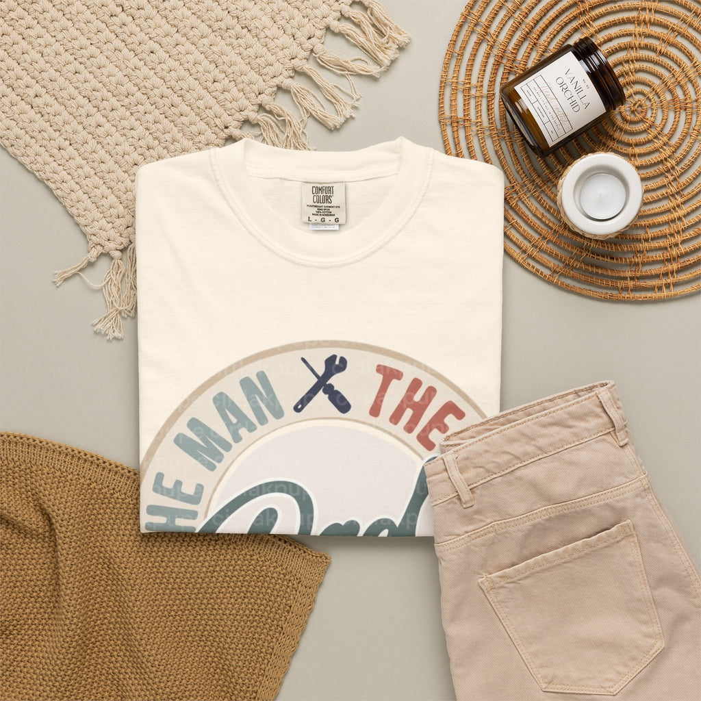 Dad Retro Badge T-Shirt — “Dad: The Man, The Myth, The Legend” Father’s Day Tee