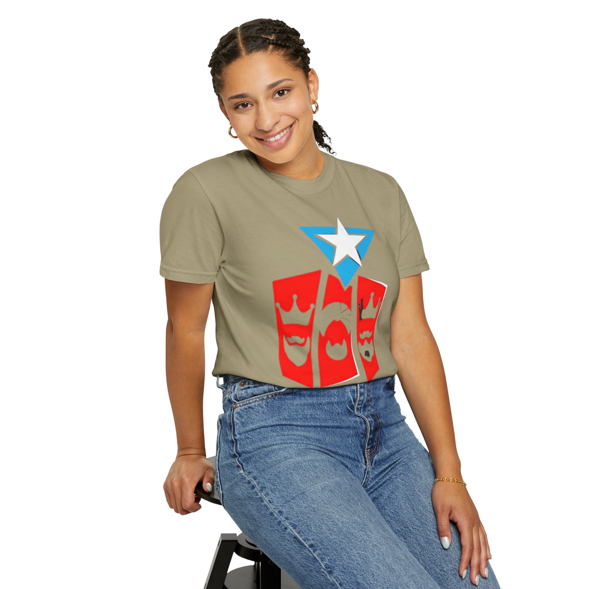 The Three Kings T-Shirt — Puerto Rican Three Kings Graphic Tee (Star & Crown Silhouettes)