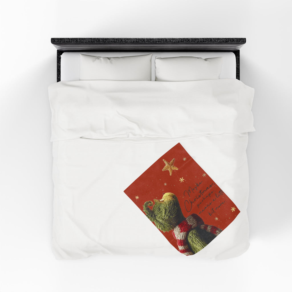 Christmas Plush Blanket  'Maybe Christmas, perhaps, means a little bit more' Cozy Holiday Throw