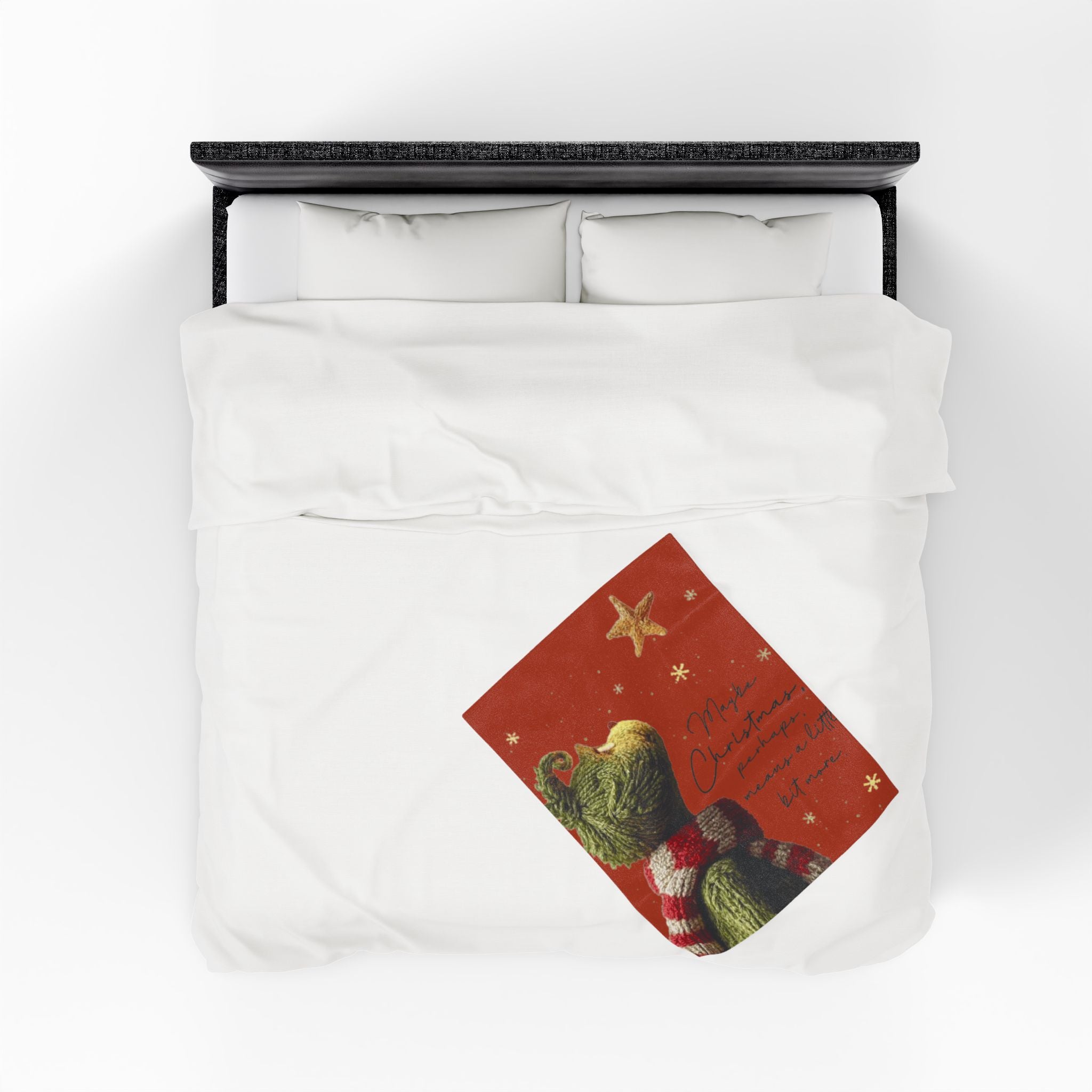 Christmas Plush Blanket  'Maybe Christmas, perhaps, means a little bit more' Cozy Holiday Throw