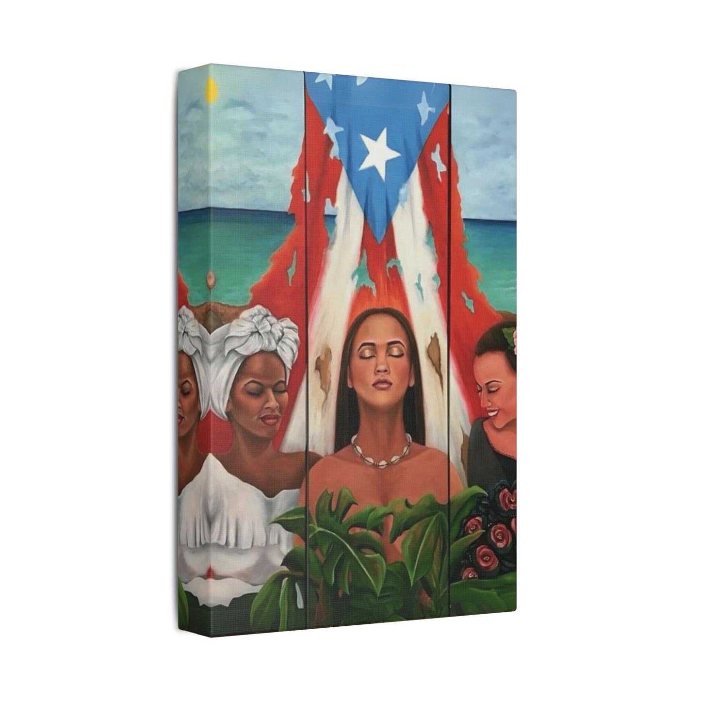 Capturing the Heart and Soul of Puerto Rican Art, Ethnic Canvas Print, Gift for Art Lovers, Beach-Themed Artwork