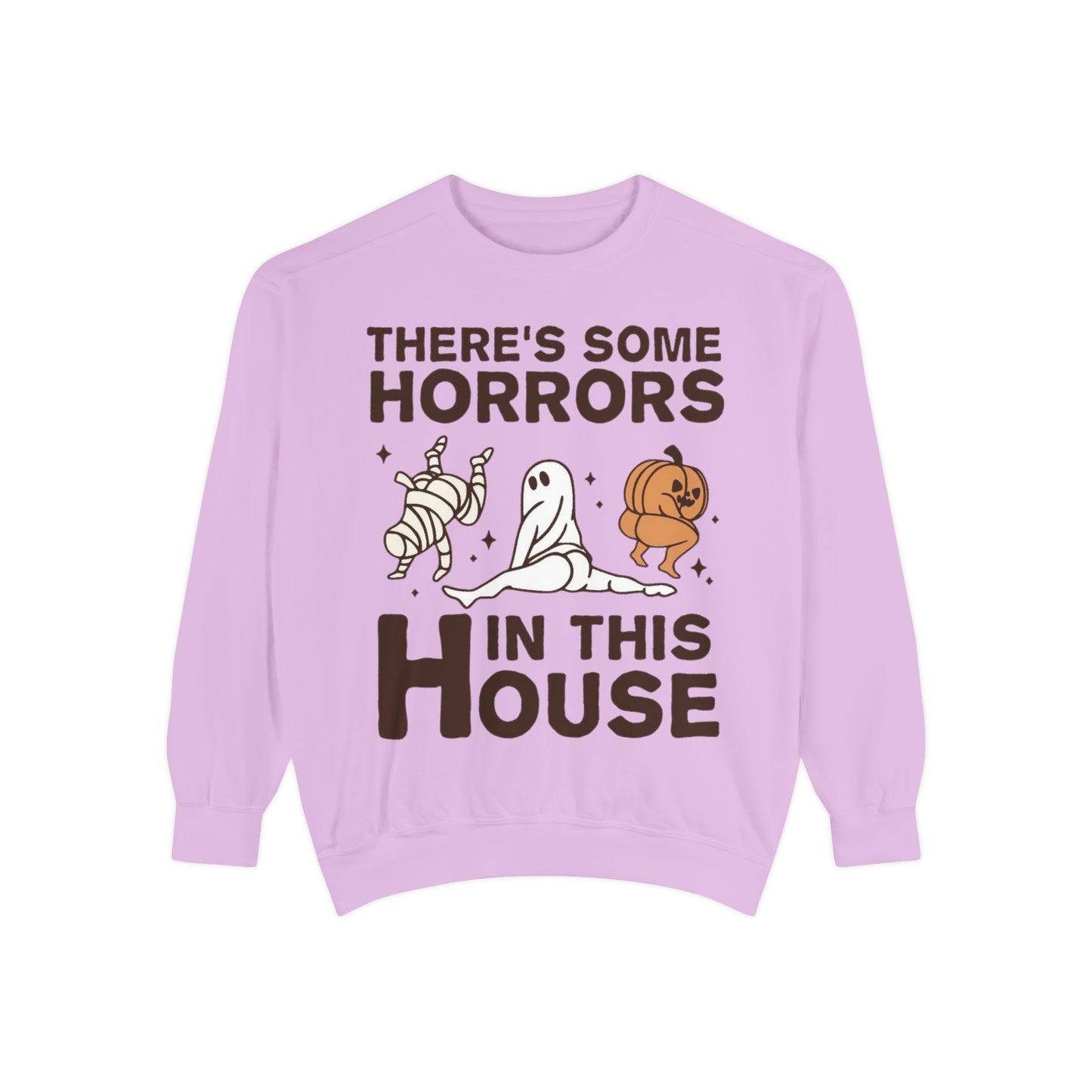 Halloween Themed Unisex Sweatshirt - Fun Ghosts & Mummy Design for Fall, Cozy Casual Wear, Halloween Party, Gift for Friends, Autumn Vibes