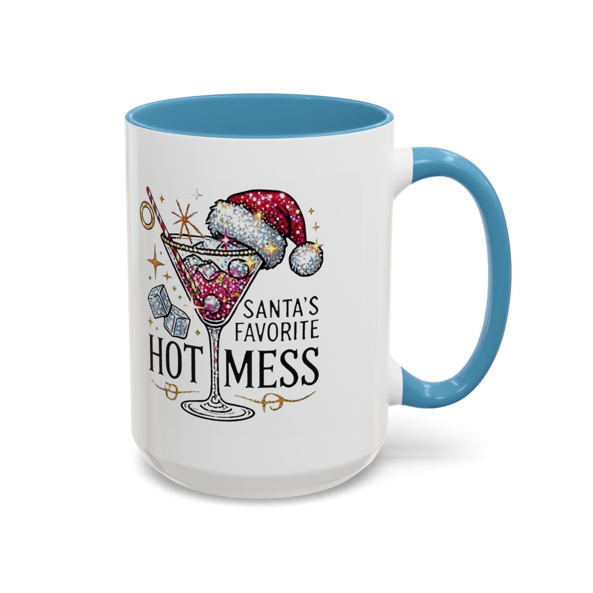 Accent Coffee Mug - "Santa's Favorite Hot Mess" Holiday Cocktail Mug (11/15 oz)