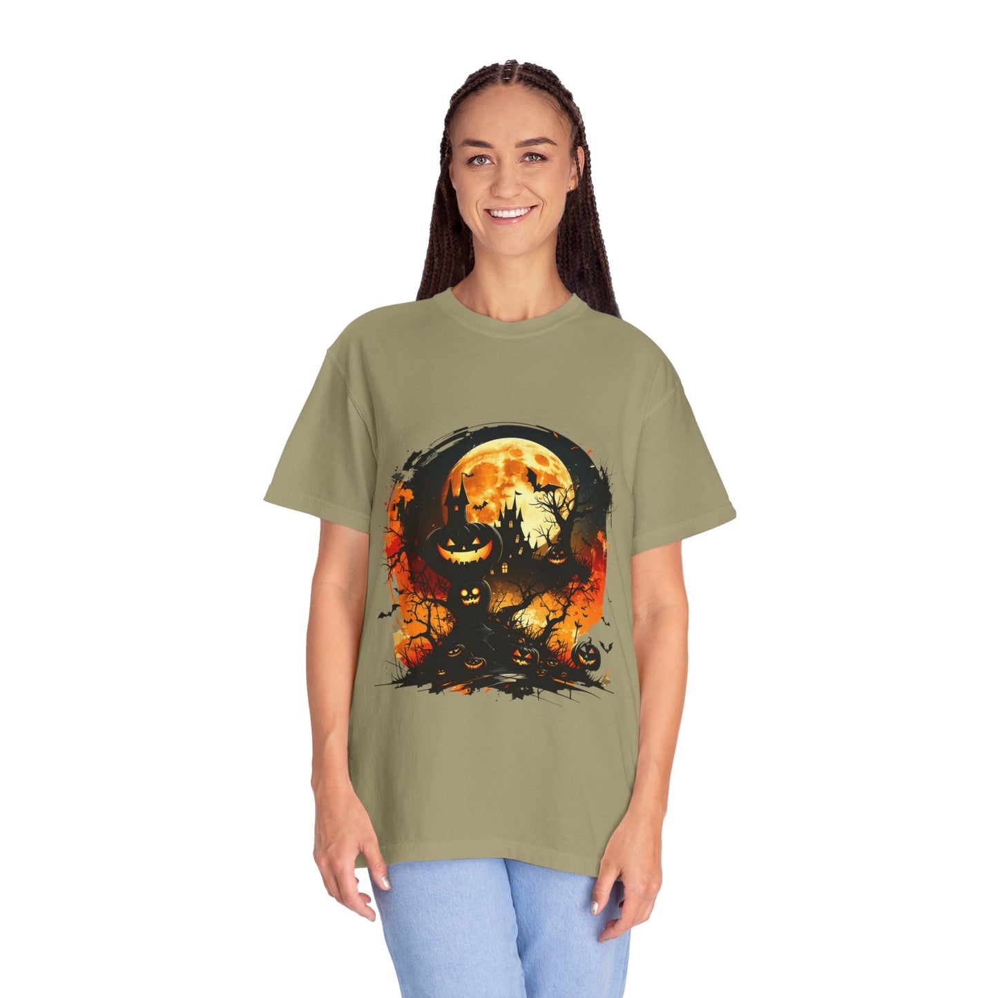 Halloween Moon Graphic T-shirt, Unisex Spooky Shirt, Fall Outfit, October Fest Tee, Halloween Party Wear, Trick or Treat T-shirt