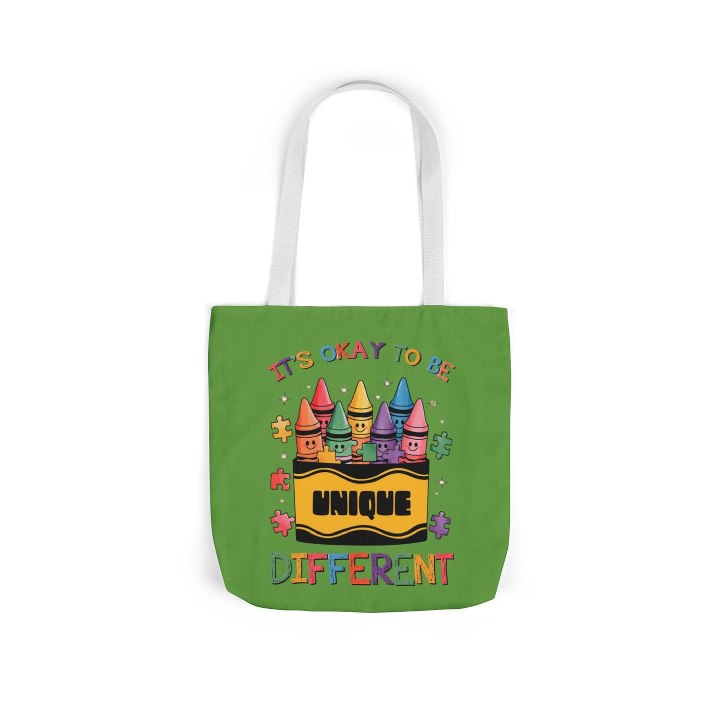 Autism Awareness & Pride Collection Unique Canvas Tote Bag with Colorful Castle Design